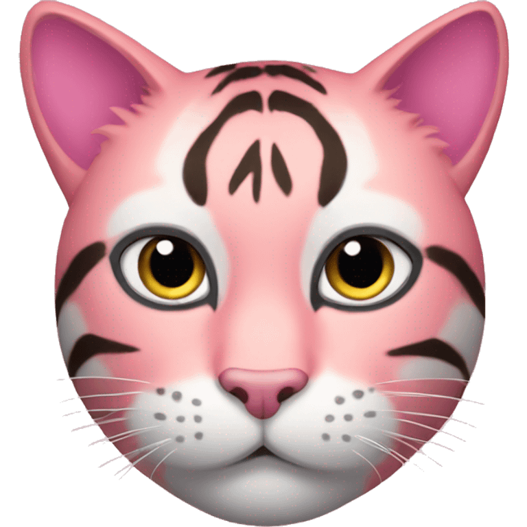 pink cat like a tiger emoji