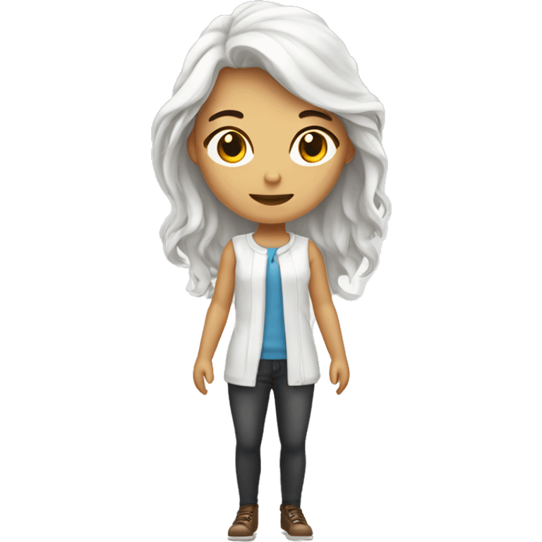 Une fille blanche aux cheveux bruns emoji