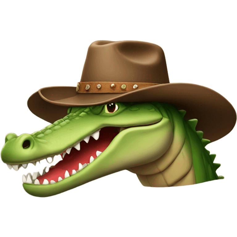 Crocodile wearing a cowboy hat  emoji