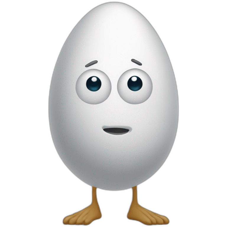 white egg with two eyes, two arms, and two legs (standing, io17, facing forward) white pants down at ankles emoji