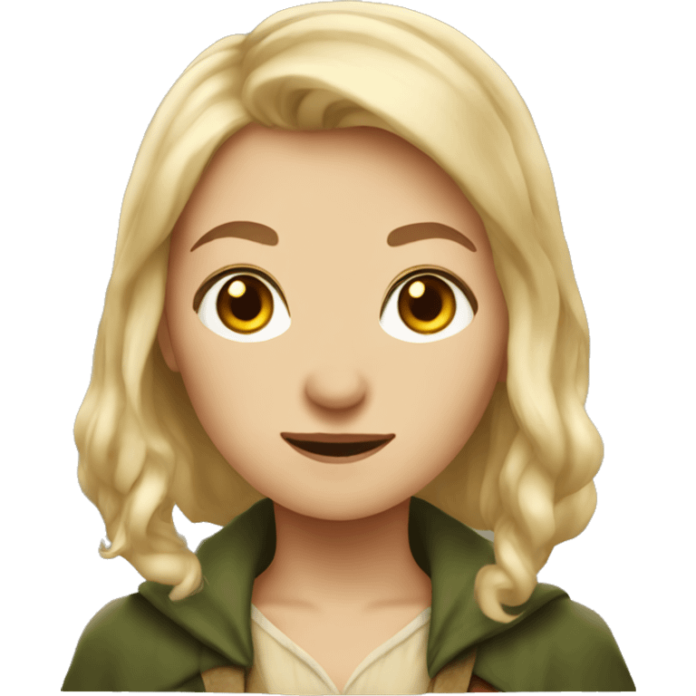 female hobbit with short blonde hair emoji