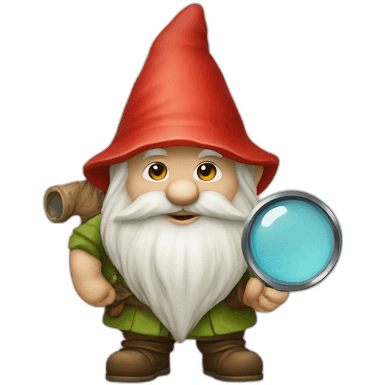 Gnome avec un loupe emoji