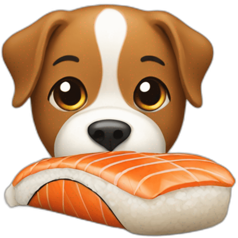 Sushi eating a dog emoji