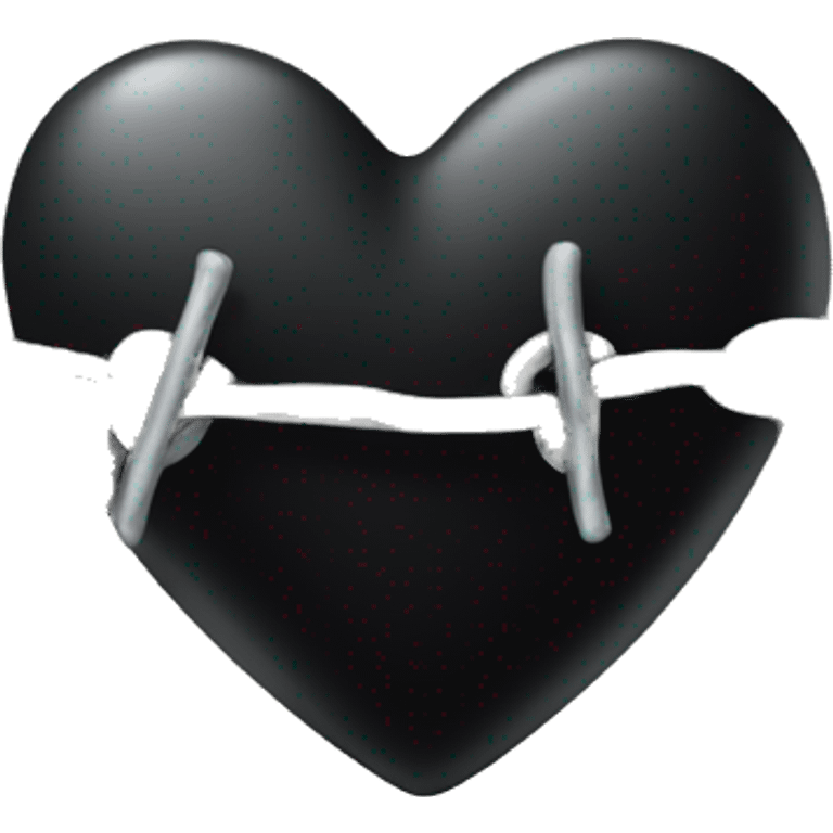 Black heart with silver barbed wire emoji