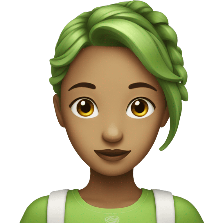 Girl with matcha emoji