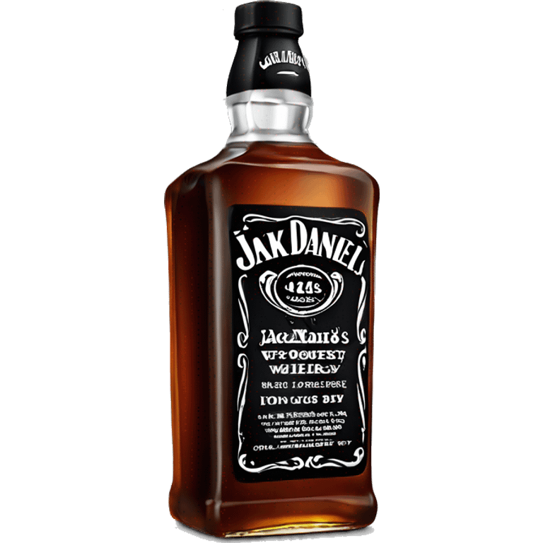 Realistic bottle of Jack Daniel's Whiskey isolated.  emoji