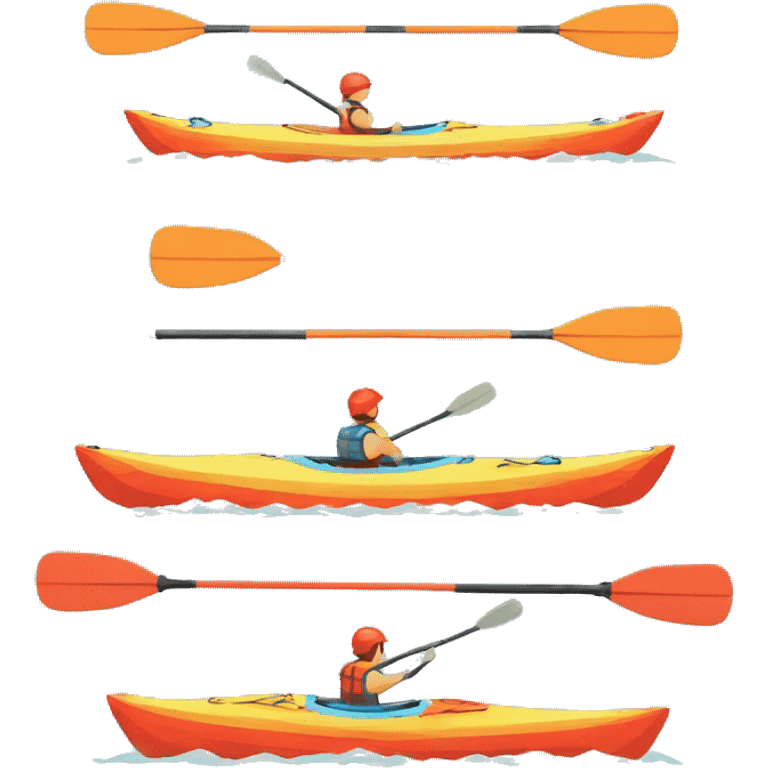 Kayak with paddle in the style of pixel art emoji