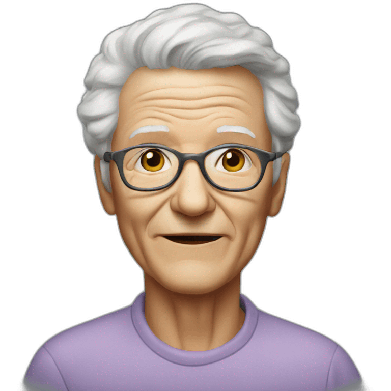 hyperrealistic photo of an elderly emoji