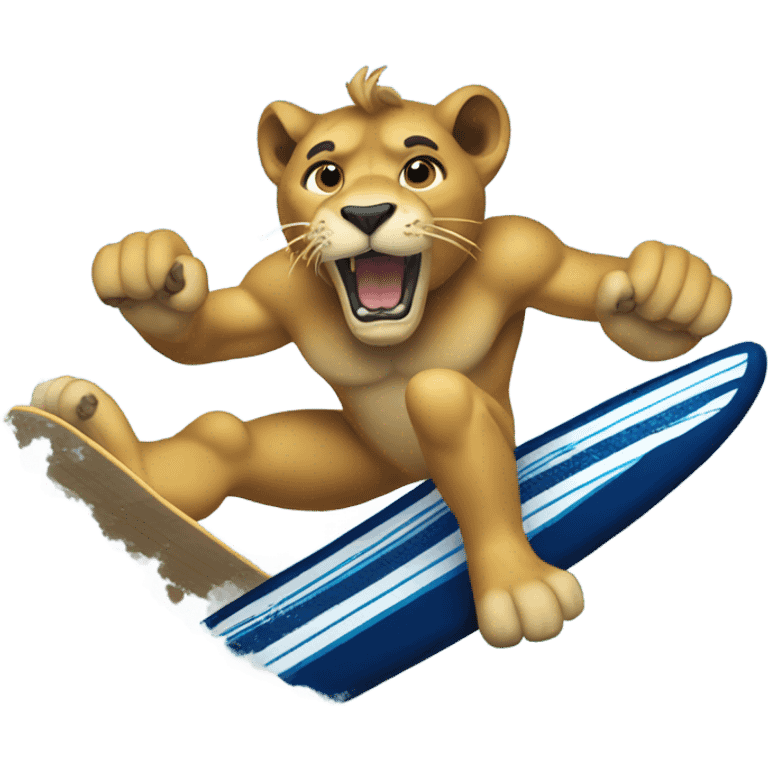 Nittany lion surfing emoji