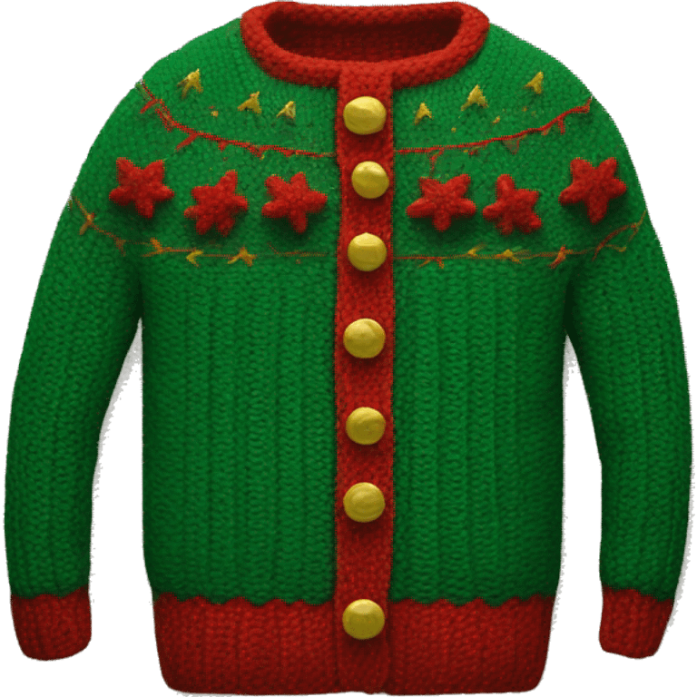 Christmas knitted green red sweater emoji