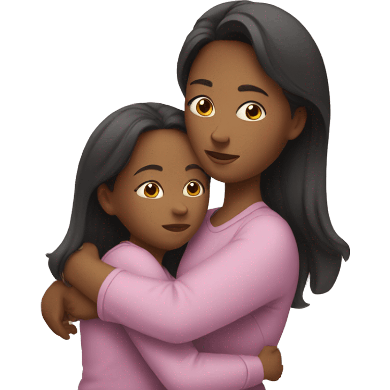 mother and daughter hugging emoji