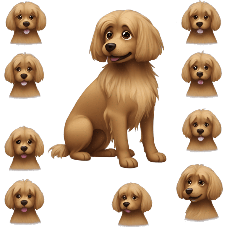 light brown dog with lots of hair  emoji