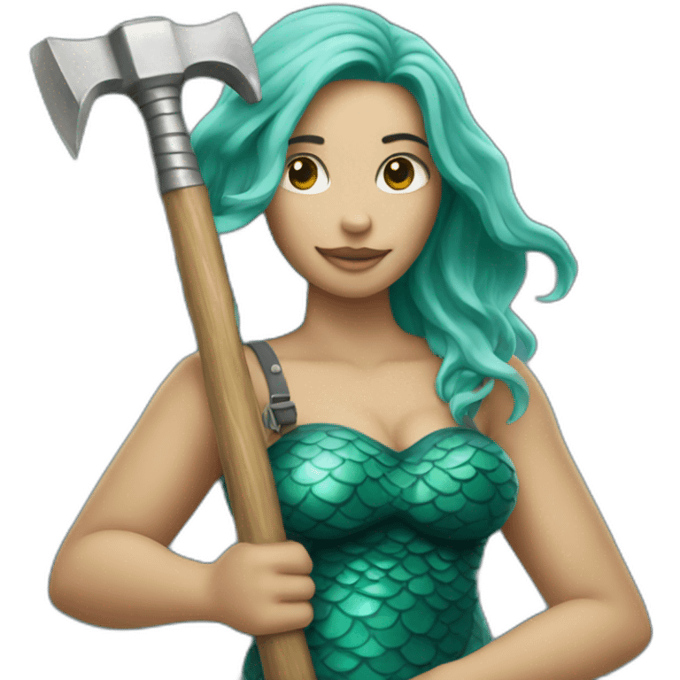 mermaid holding a hammer emoji