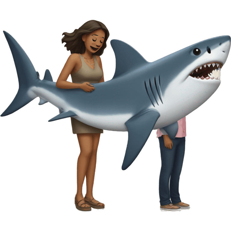 shark holding a woman emoji