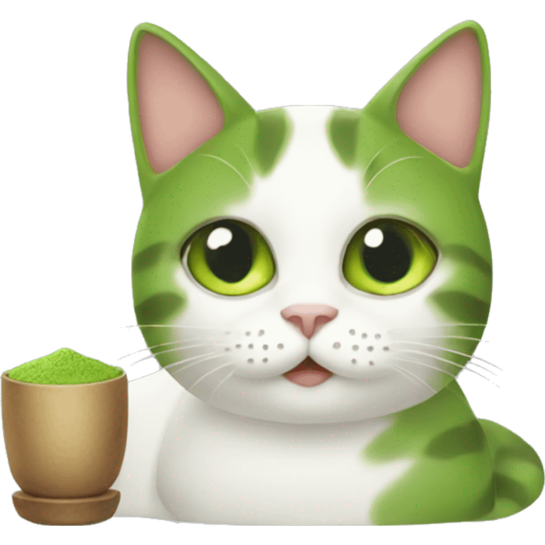 cat with matcha emoji