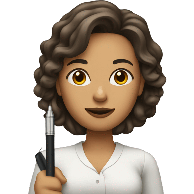 Woman with a pen and paper  emoji