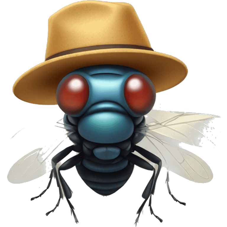 fly wearing a hat emoji