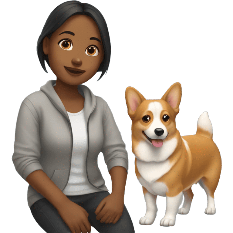 Girl with Corgi  emoji