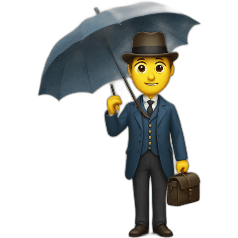 teacher from the 19th century Russian empire with an umbrella and in a suit emoji