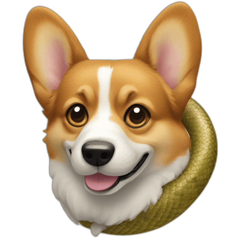 corgi with snake skin emoji