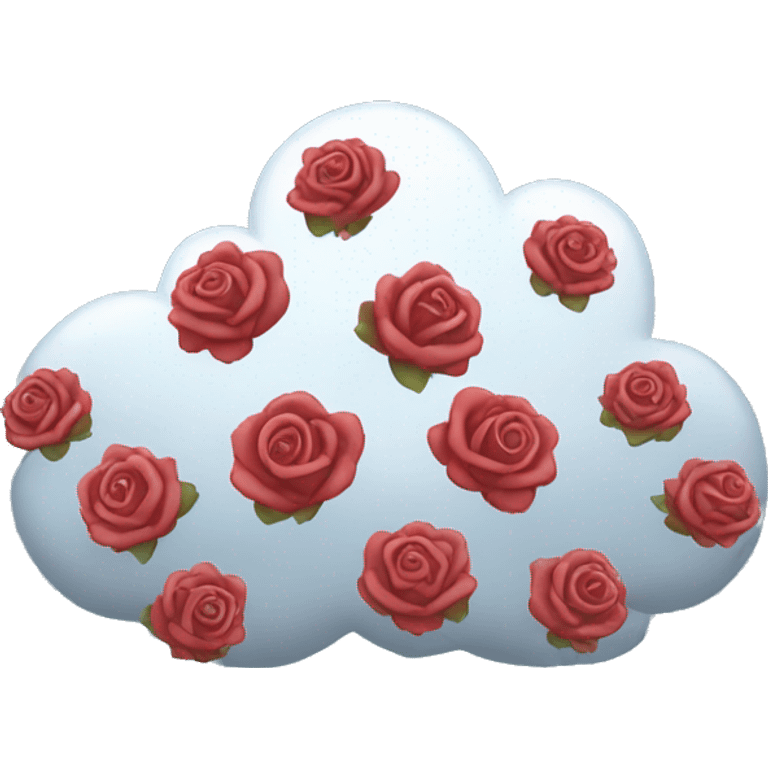 Cloud raining roses emoji