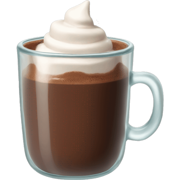 Realistic hot chocolate glass cup emoji