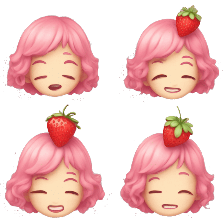 Aesthetic cute strawberry co emoji