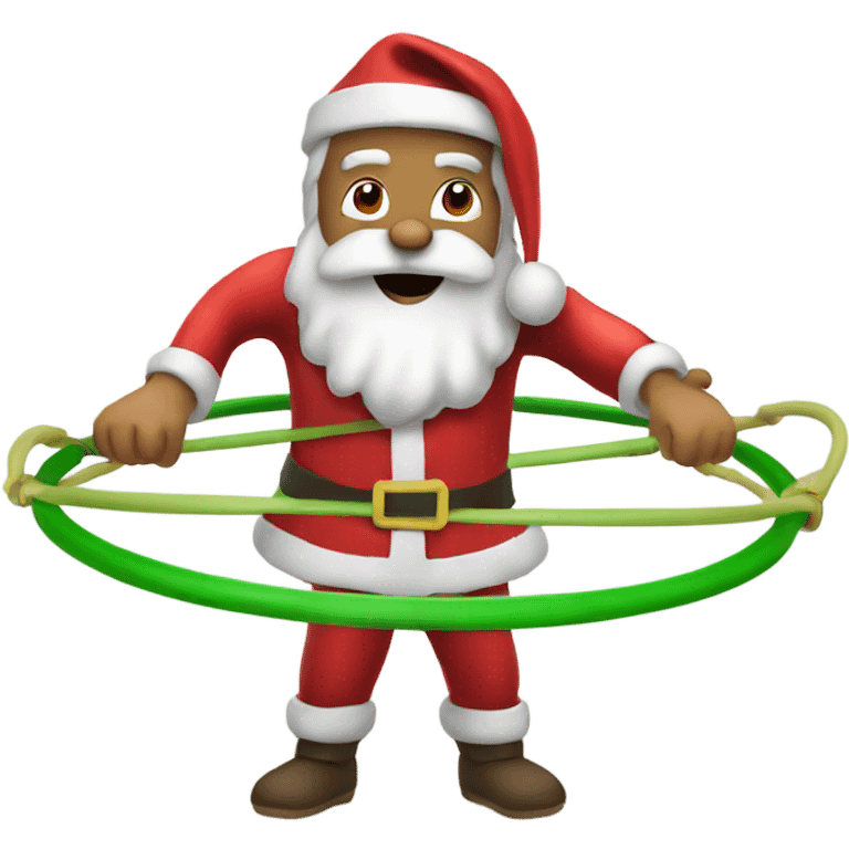 Santa hula hooping emoji