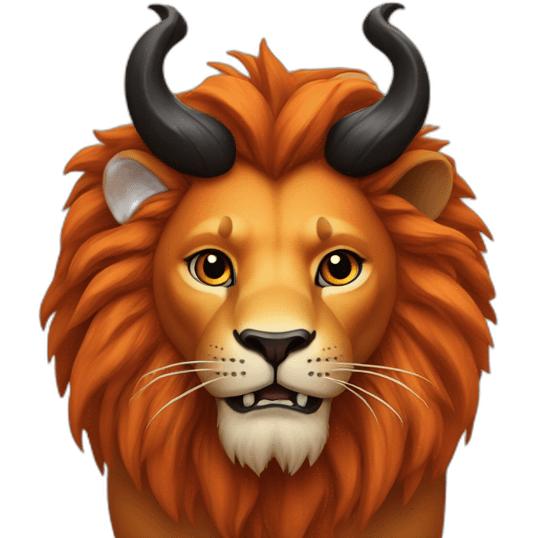 orange and black lion with horns emoji