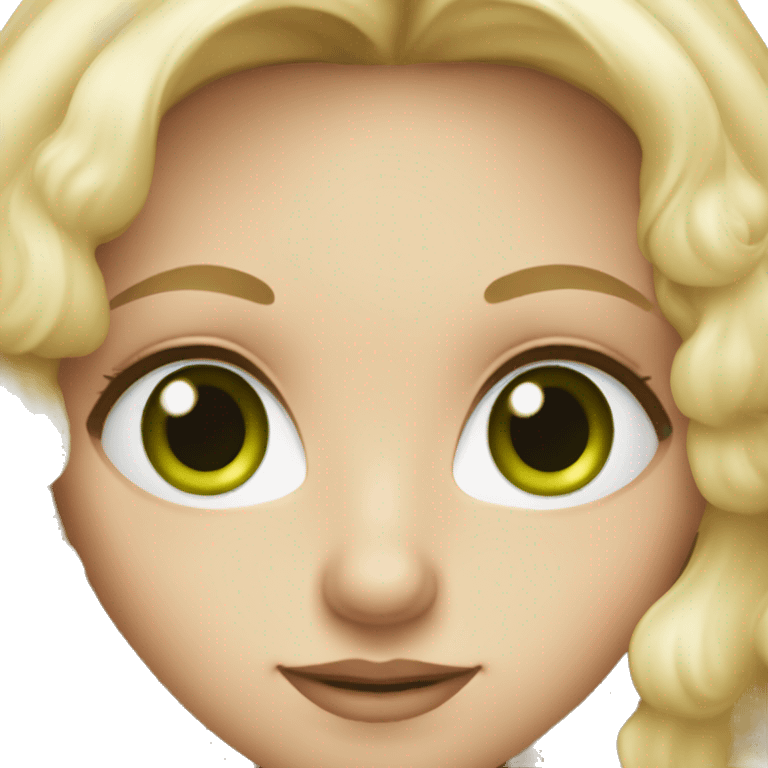 blonde girl in old mane style with green eyes emoji