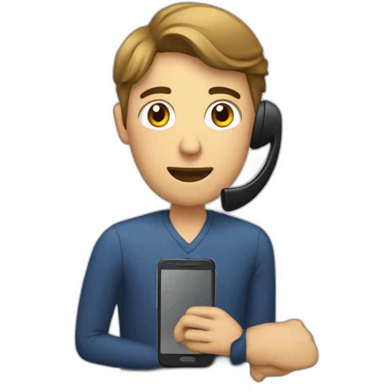 persona usando un teléfono emoji