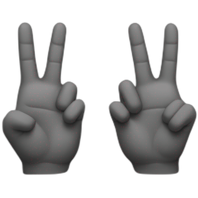 The two hands close side by side with just the middle and index fingers raised emoji