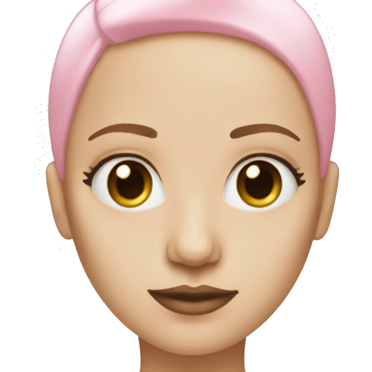 baldheaded white woman with pink lashes emoji