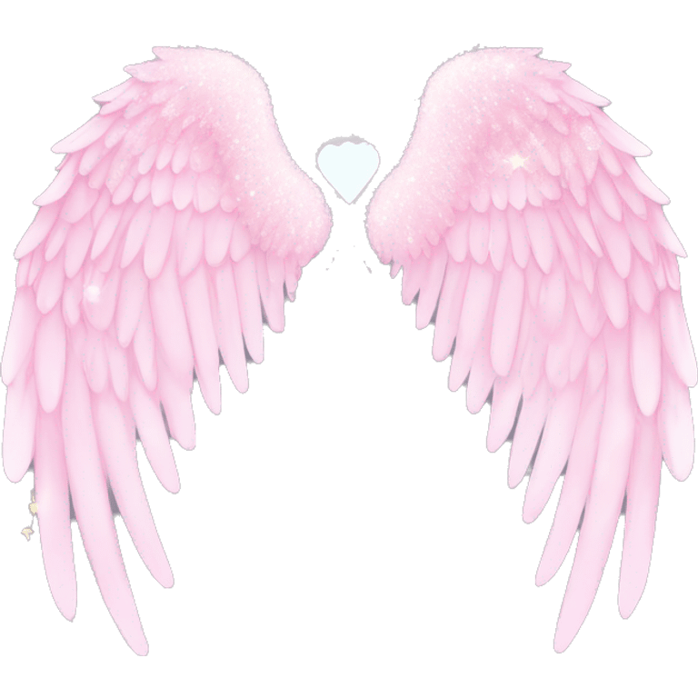 Light pink sparkly angel wings soft emoji