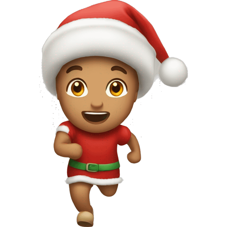 muñeco navideño corriendo emoji