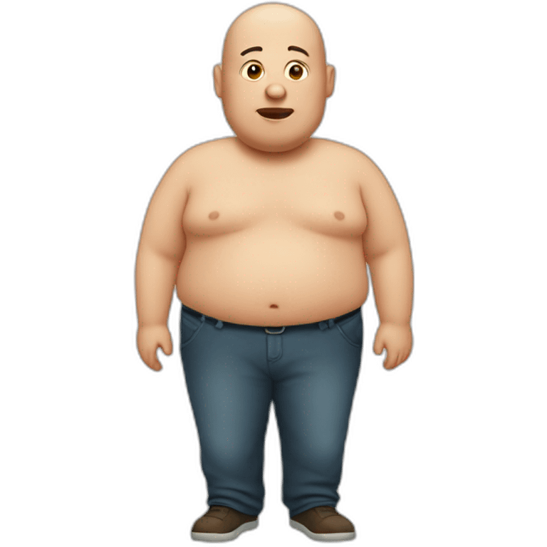 Obese bald man emoji