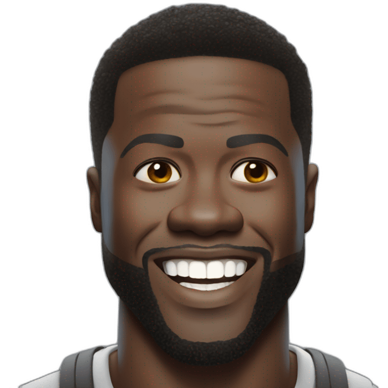 actor kevin hart smiling cartoon wearing tee emoji