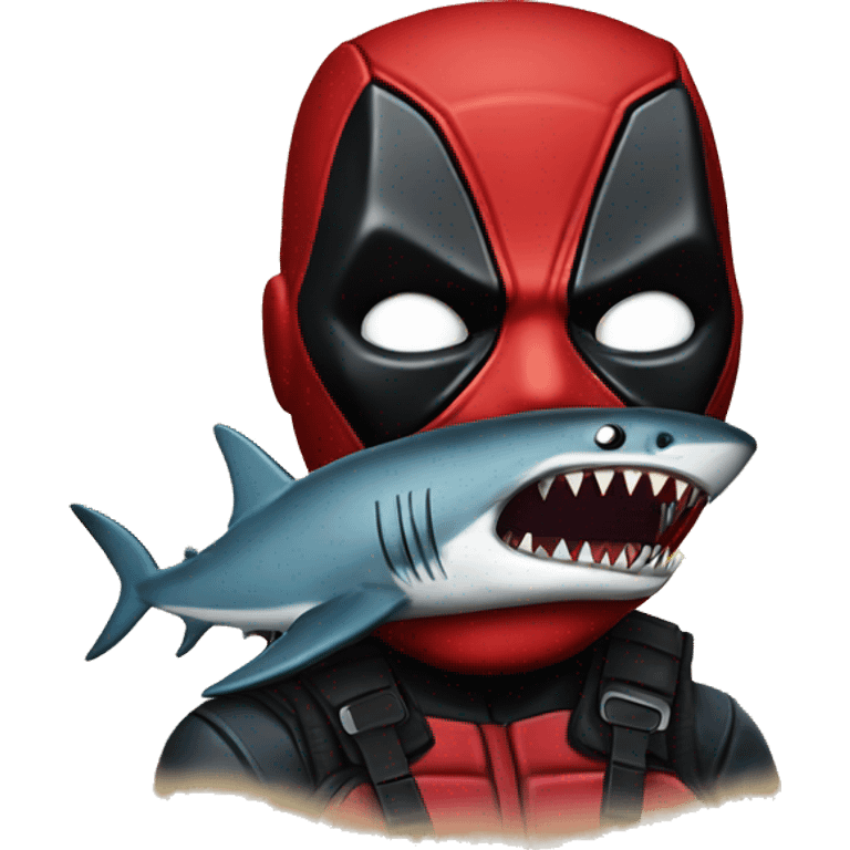 deadpool withshark head emoji