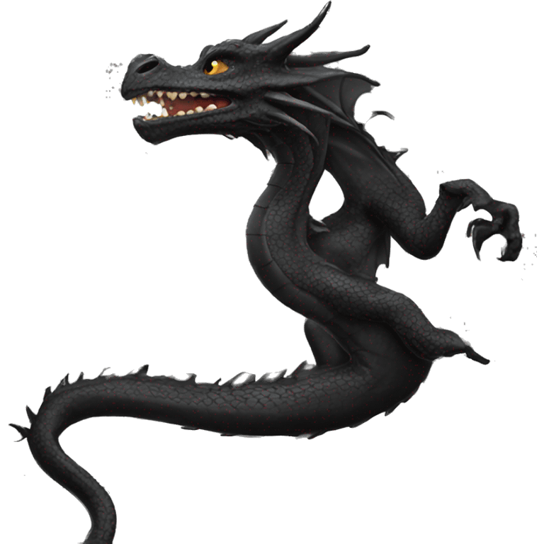 Realistic black dragon  emoji