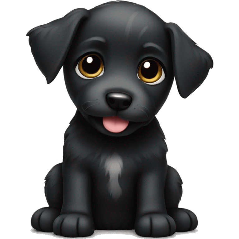 Cute black terrier puppy emoji