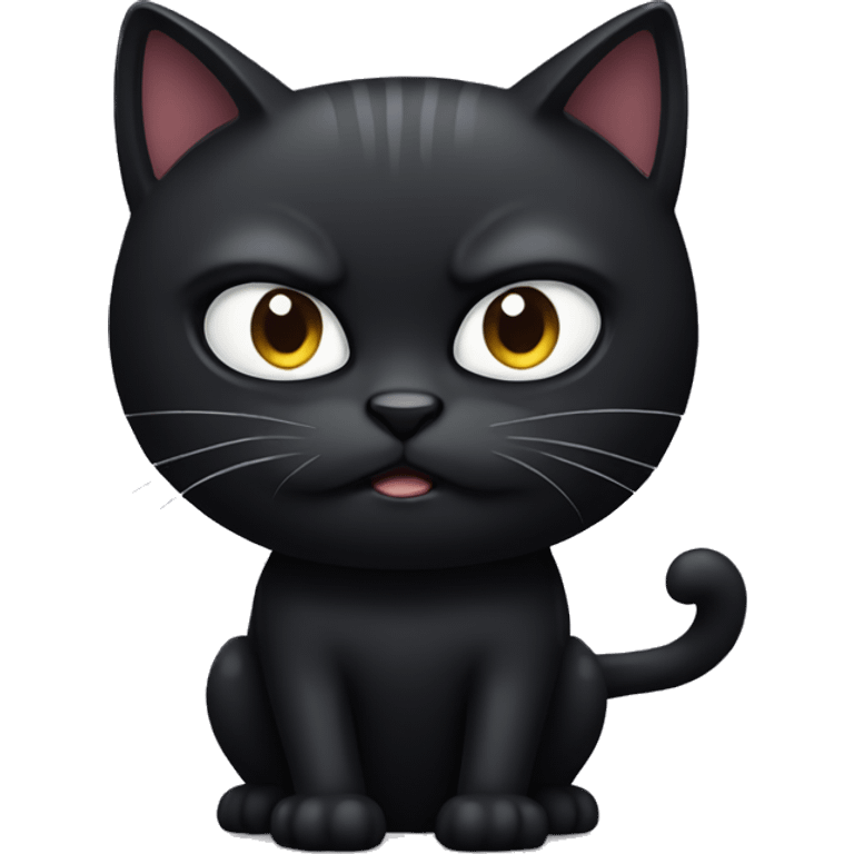 An angry black cat emoji