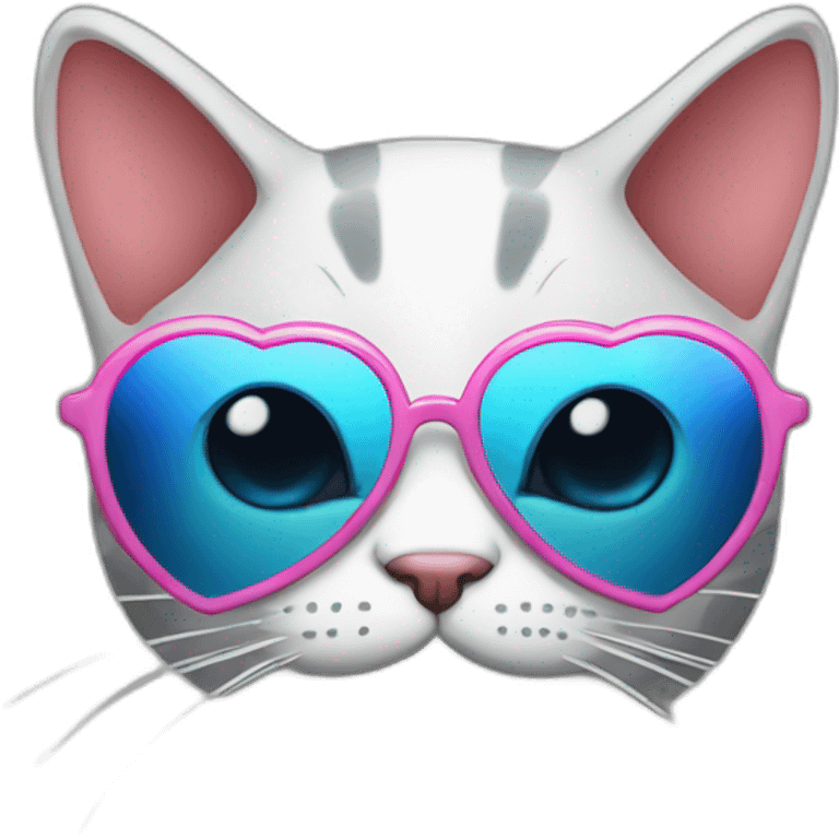 cool cat with heart shades emoji