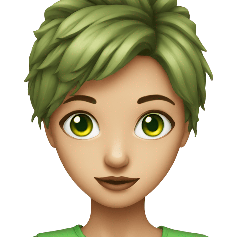 Green-eyed girl portrait emoji