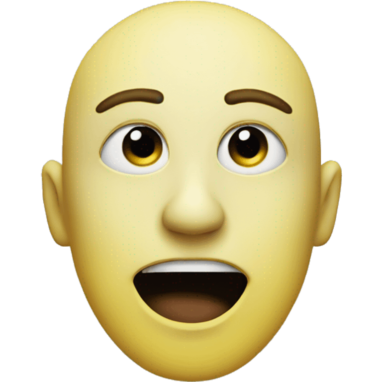 Yellow circle with one eye on the left side of face with flat mouth  emoji