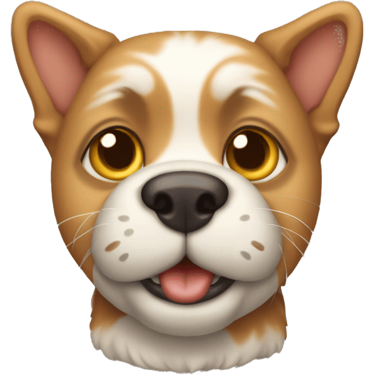 Perro arriba de un gato  emoji