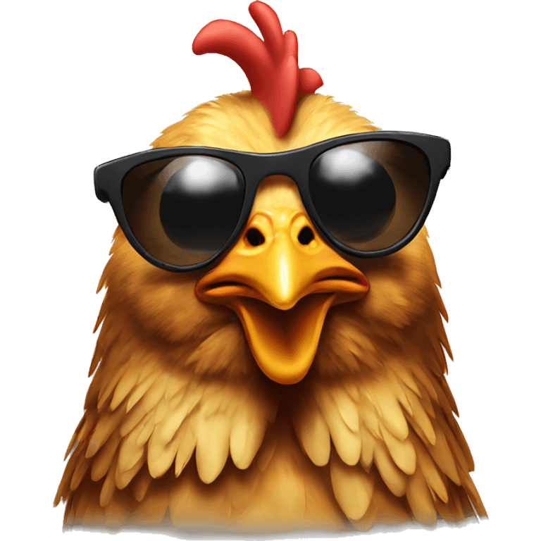 chicken wearing sunglasses emoji