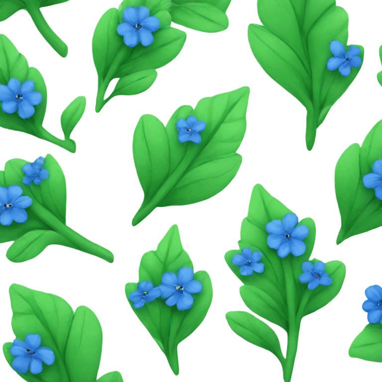 Green plant with blue flowers emoji