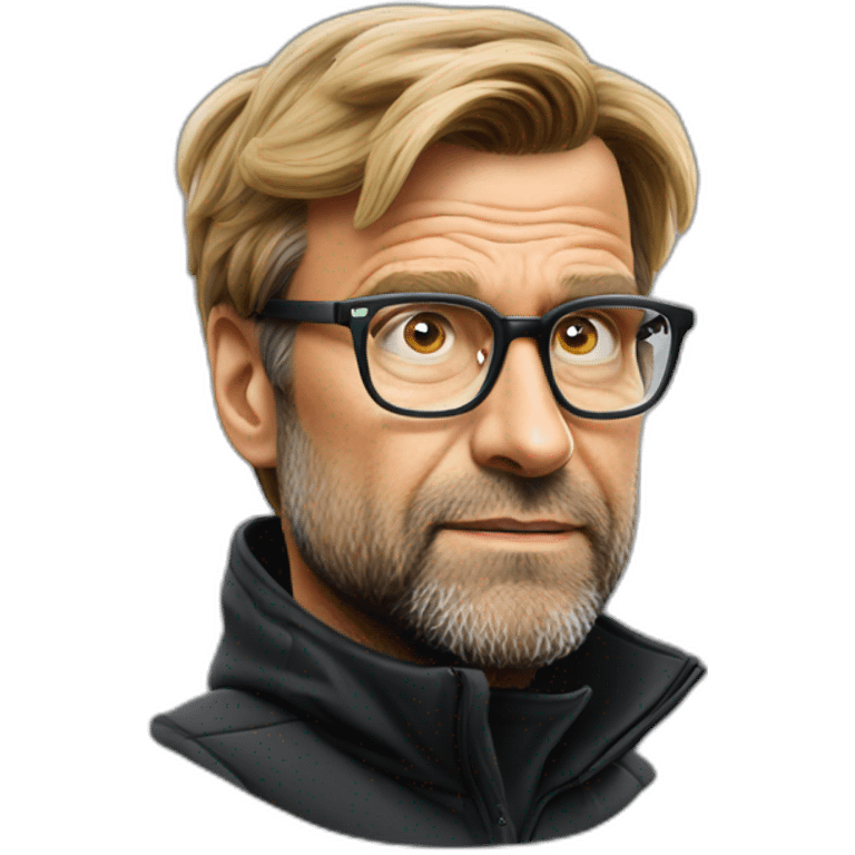 Klopp is nervous in a black hudie emoji