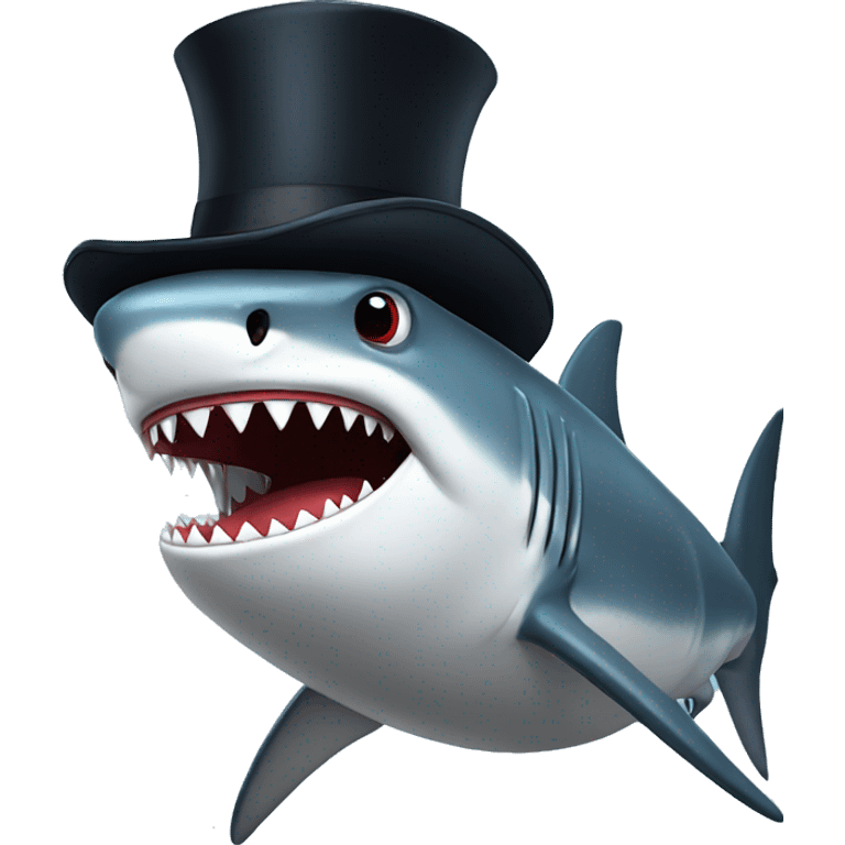 Shark in tophat emoji