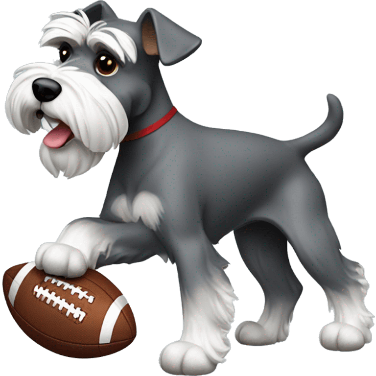 Schnauzer playing football  emoji